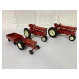 (3) Ertl International Tractors/Cart