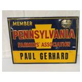 PA Farmers Association Tin Tacker Sign