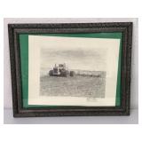 Framed Big Bud Tractor Pencil Drawing