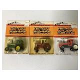 (3) 1/64 Ertl John Deere/IH/A-C Tractors