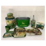 (9) Contemporay John Deere Can/Tray/Tins