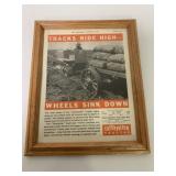 Framed Caterpillar Tractor Magazine Ad