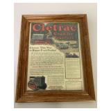 Framed Cletrac Crawler Tractors Magazine Ad