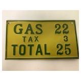 Metal Gas Price Sign 22 Cents