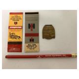 4 International Harvester Matchbooks/Pencil/Fob