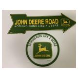 2 Metal Contemporary John Deere Signs