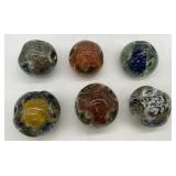 6 art glass pencil holder paperweights