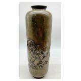 bronze vase with tiger design