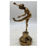 metal art deco nude with balls figurine