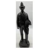 American Fireman metal statue