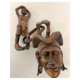 Igorot Carved Wall Totem w/ 2 Connected Males