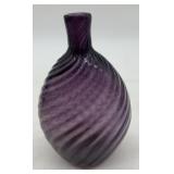 purple swirl hand blown flask