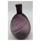 purple swirl hand blown flask