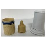 nutbrown pie funnel, spice container & ironstone