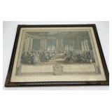 The Concert framed French etching print