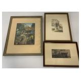 2 Wallace Nutting prints & a Chas. Higgins photo