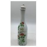 milk glass toilet water bottle w/ porcelain spout