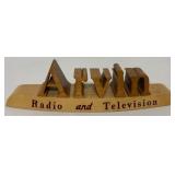 Arvin Radio and Television Wooden Display Sign