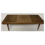 Mid Century Modern expandable slat bench