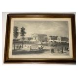 framed Girard College Philadelphia etching print