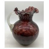 Beacon hand blown amethyst glass pitcher