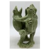 3 Dancing Frogs Japanese pottery vase