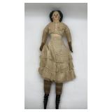 Composition head doll with leather hands