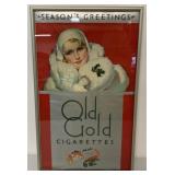 Framed Old Gold Cigarettes Season Greetings