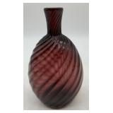 purple swirl hand blown flask