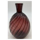purple swirl hand blown flask