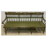 hand painted deacon bench or hall bench