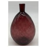 purple hand-blown quilt pattern flask