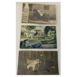 3 early 1900s automobile post cards
