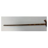 36" wood carved cane with eagle head on handle