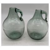 2 blown glass jugs