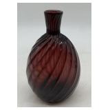 purple swirl hand blown flask