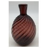 purple swirl hand blown flask