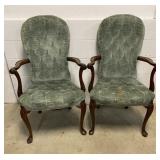 matching pair of Queen Anne arm chairs