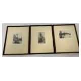 3 Edward Cherry signed artist proof etchings