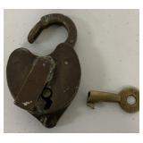 Ritchie & Son brass lock w/ key; H.& B.T. RR