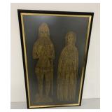 large framed brass rubbing print
