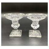pair of small cut glass compotes