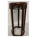 round wooden plant stand