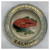 Parsley Brand Salmon advertising tin tray
