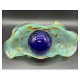 Tim McFadden art glass pearl in oyster