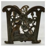 brass art nouveau maiden expandable book shelf