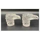 2 Lalique France Eagle heads