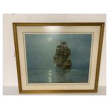Framed Cresent Moon Montague Dawson Print