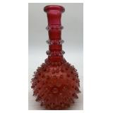 cranberry hobnail bitters bottle
