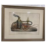 framed Clapp & Jones Mfg. Steam Engine litho